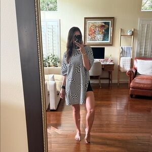 New Dressed in LALA Black and White Checkered Dress